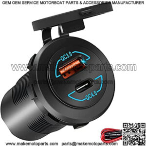 ??2022 New?? 12V USB Outlet/Outlet/Quick Charge 4.0 PD Type C/Quick Charge 3.0 USB Charger Socket/ADSDIA 12V/24V USB C Outlet/90W Waterproof Car Power Socket for Car, Boat, Motorcycle, Golf