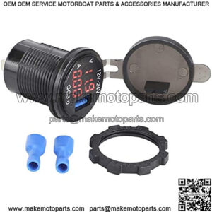 3 in 1 Car 3.0 USB Charger with Digital Voltmeter Ammeter Monitoring Fast Charging for Phone(red)