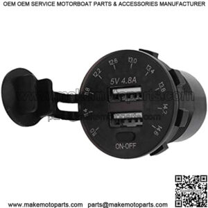 Phone Charger,12V QC3.0 USB T-ype C PD Car Charger Fast Charge with LED Voltmeter ON Off Switch