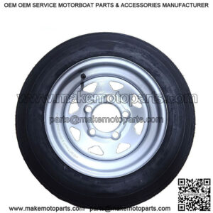 4.80x12 Trailer Tire & Silver Rim, Load Range B