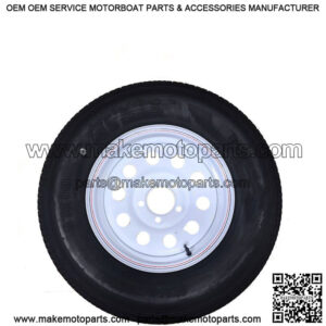 ST205/75R-14" RADIAL Tire & White Rim, L.R. C