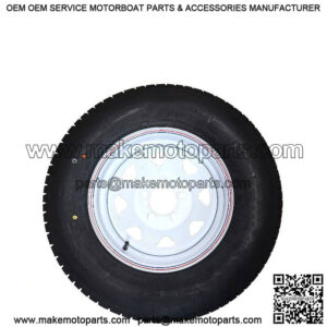 ST205/75R-14" RADIAL Tire & White Mod. Rim, L.R. C