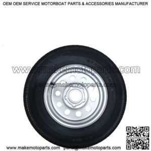 ST205/75R-15" RADIAL Tire w/ Silver Mod. Rim, 5 on 5", L.R. C