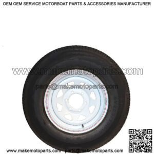 ST225/75R-15" RADIAL Tire w/ White Rim, 6 on 5.5", L.R. D