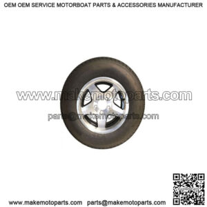 ST205/75D-14" Tire & Aluminum Black Star Rim, Load Range C