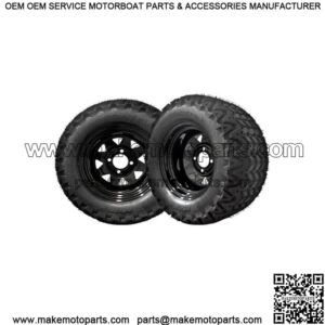 BLACK FRIDAY Black Golf Cart 12" Wheels w/ 23" Golf Cart Tires - Set/4