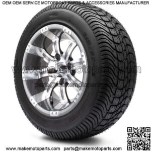 12" Gunmetal Golf Cart Wheels and Tires (215-50-12) - Set of 4