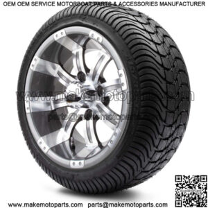 12" Gunmetal Golf Cart Wheels and Tires (215-35-12) - Set of 4