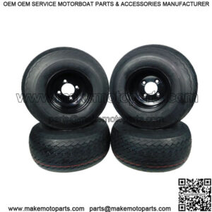 Wheel and Tire Combo 18x8.5-8 Golf Cart Tire with Black 4/4 Rim 4 PACK