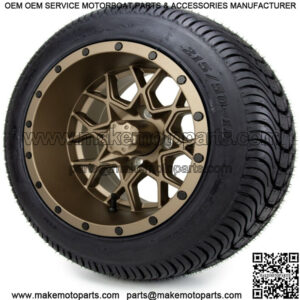 12" Matte Bronze Golf Cart Wheels and Tires (215-50-12) - Set of 4