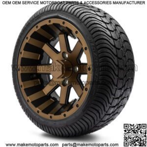 12" Assault Bronze Golf Cart Wheels and Tires (215-35-12) - Set of 4