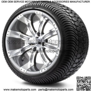 14" Gunmetal Golf Cart Wheels and Tires (205-30-14) Set of 4