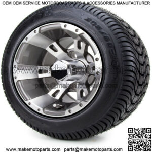 10" Ambush Gunmetal Golf Cart Wheels and Tires (205-50-10) - Set of 4