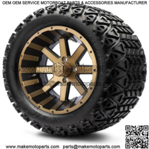 14" Assault Bronze Golf Cart Wheels and Tires (23x10.00-14) - Set of 4