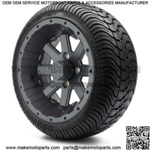 12" Assault Gunmetal Golf Cart Wheels and Tires (215-35-12) - Set of 4