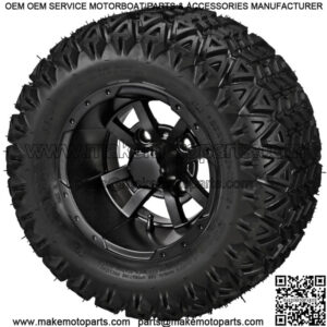 4 Golf Cart 20X10-10 All-Terrain Tires on 10x7 Matte Black  Wheels