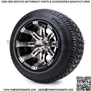 Golf Cart Wheels and Tires Combo - 10" Machine/Black - Set of 4