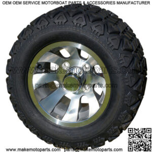 10" Gunmetal Wheels and 18" All Terrain Golf Cart Tires - Set of 4