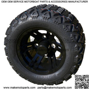 10" Black Golf Cart Wheels with 18" All Terrain Tires - Set of 4