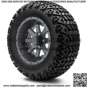 12" Assault Gunmetal Golf Cart Wheels and Tires (23x10.50-12) Set of 4
