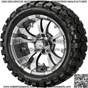 4 Golf Cart 23x10-14 Sierra Rover  Radial Tires on 14x7 Gunmetal Vampire Wheels