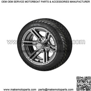 (4) Golf Cart 215/40-12 DOT Street Tires on 12" Gunmetal Yukon Wheels