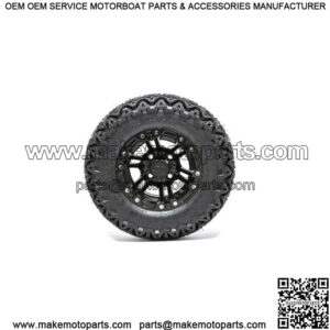 Set of 4 10" Matte Black Golf Cart Wheels on 20" All Terrain Tires