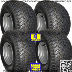 4) 20x10.00-8 Golf Cart Tires Wheels Rims fits EZGO Club Car Yamaha Harley more