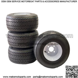 4-Pk Golf Cart Tire Rim Mounted 18-850-8 18X8.50-8 18 x 8.5 x 8 White 4 Lug Hole