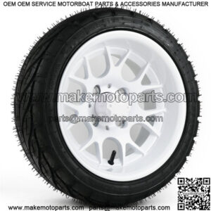 Set of 4 12" Gloss White Golf Cart Wheels & 215/35-12 Tires DOT EZGO Yamaha Club
