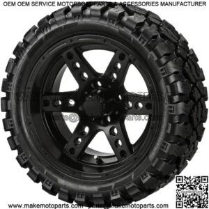 4 Golf Cart 23x10-14 Sierra Rover  Tires on 14x7 Matte Black Chaos Wheels