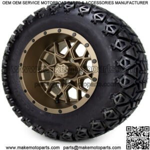 12" Matte Bronze Golf Cart Wheels and Tires (23x10.50-12) Set of 4