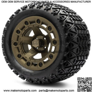 14" Defender Bronze Golf Cart Wheels and Tires 23x10.00-14 Set of 4