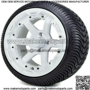 14" Gladiator White Black Golf Cart Wheels and Tires (205-30-14) Set of 4
