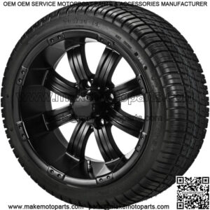 4 Golf Cart 205/30-14 Tires on a 14x7 Matte Black Wheels Free Freight