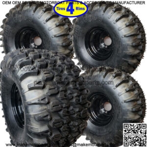 4 Golf Cart TIREs RIMs WHEELs 22x12.00-8 22/12-8 22x12-8 22x1200-8 A/T