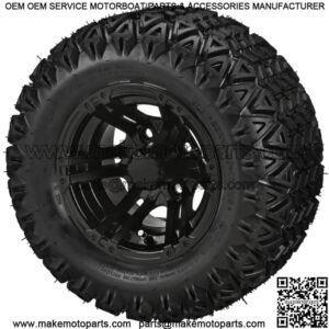 4 Golf  Cart 20X10-10 All-Terrain Tires on 10x7 Gloss Black Yukon  Wheels