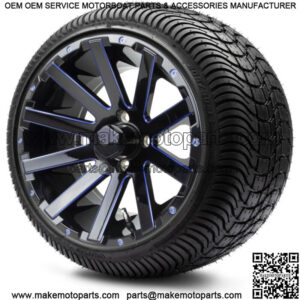 14" Mauler Blue Ball Mill Golf Cart Wheels and Tires (205-30-14) Set of 4