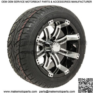 Set of 4 12" Black/Machined Golf Cart Wheels & 205/30-12 (18") Tires