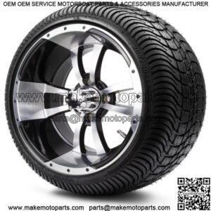 14" Machined Golf Cart Wheels and Tires (205-30-14) Set of 4
