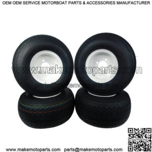 Wheel and Tire Combo 18x8.5-8 Golf Cart Tire with White 4/4 Rim 4 PACK