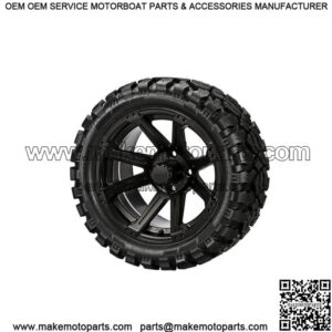 4 Golf Cart 23x10-14 Sierra Rover Tires on 14x7 Matte Black Rampage Wheels
