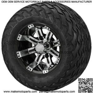 4 Golf Cart 20x10-10 Lightning Tires  10x7 Blk/Machined Wheels
