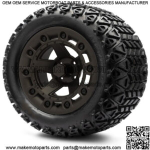 14" Defender Dark Bronze Golf Cart Wheels and Tires 23x10.00-14 Set of 4