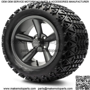 14" Godfather Gunmetal Golf Cart Wheels and Tires 23x10.00-14 Set of 4