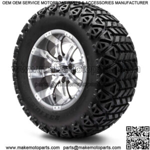12" Gunmetal Golf Cart Wheels and Tires (23x10.50-12) Set of 4
