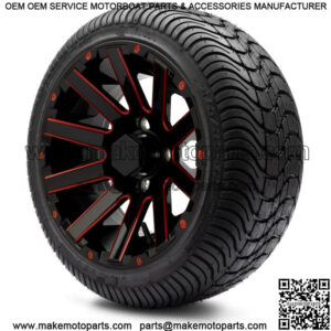 12" Mauler Red Ball Mill Golf Cart Wheels and Tires (215-35-12) Set of 4