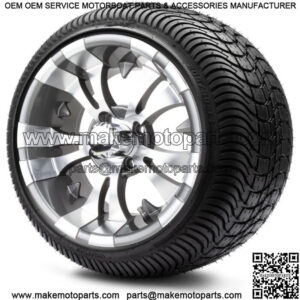 14" Vampire Gunmetal Golf Cart Wheels and Tires (205-30-14) - Set of 4