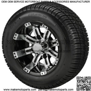 10" Casino Blk/Mch on 205/50-10 Deli Tire (Set of 4) fits Standard Lug Nuts