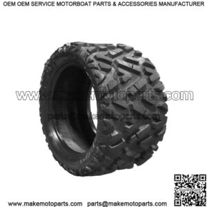 Black Steel Golf Cart Wheels 12" w/ 25" Golf Cart Tires - Set/4 mounted